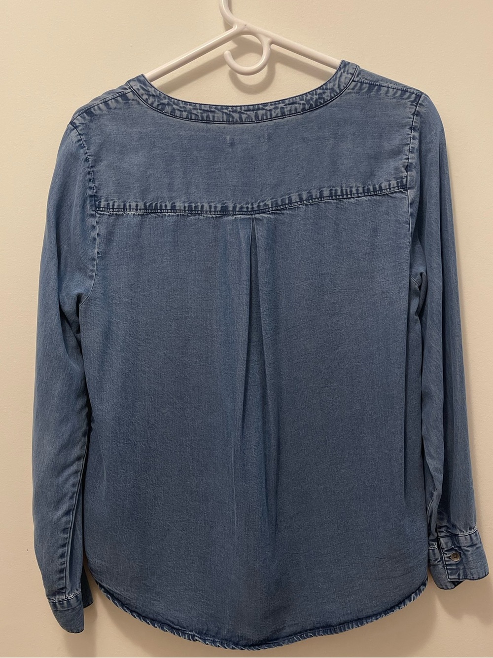 GAP Denim Lace-Up Long Sleeve Top - Blue - Picture 6 of 9